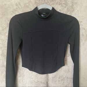 Long Sleeve Mock Neck Crop Top